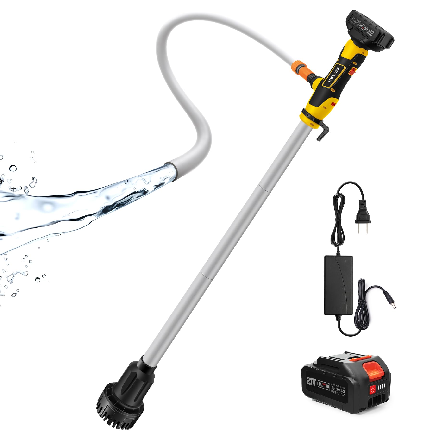 MistyJungle Cordless Stick Water Transfer Pump, Water Pump with